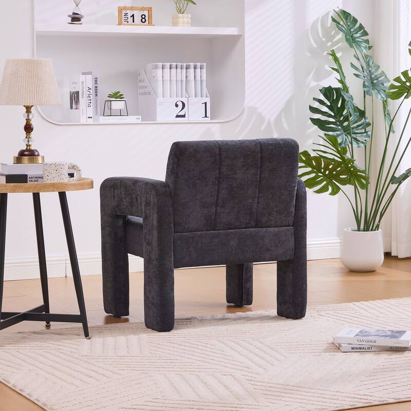 Modern Minimalist Casual Single Armchair Living Room, Bedroom, Office Area Upholstered Chair Comfortable Padded Armchair