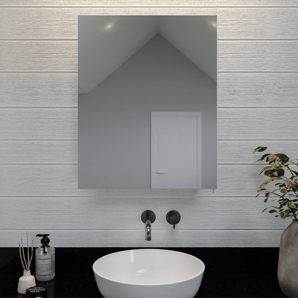 Croydex Mansfield Aluminum Medicine Cabinet, Easy Install, Recessed or Surface Mount Storage 24W x 30H