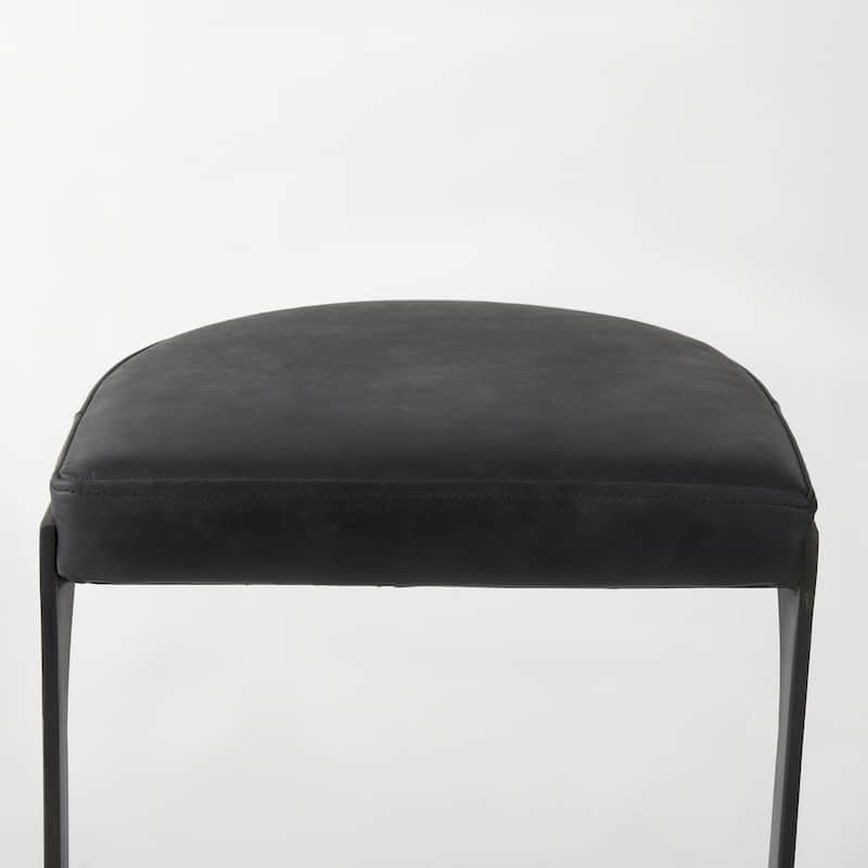 Faux Leather Backless Metal Bar Stools with Footrest