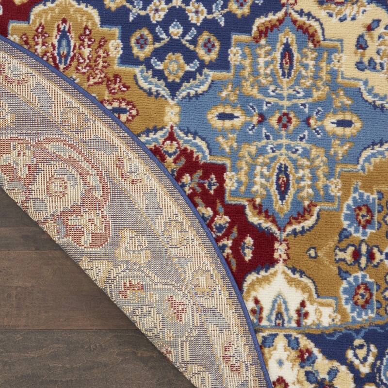 Liyin Power Loomed Distressed Geometric Non Skid Stain Resistant Area Rug By HomeRoots - 63' X '63' X '0.5