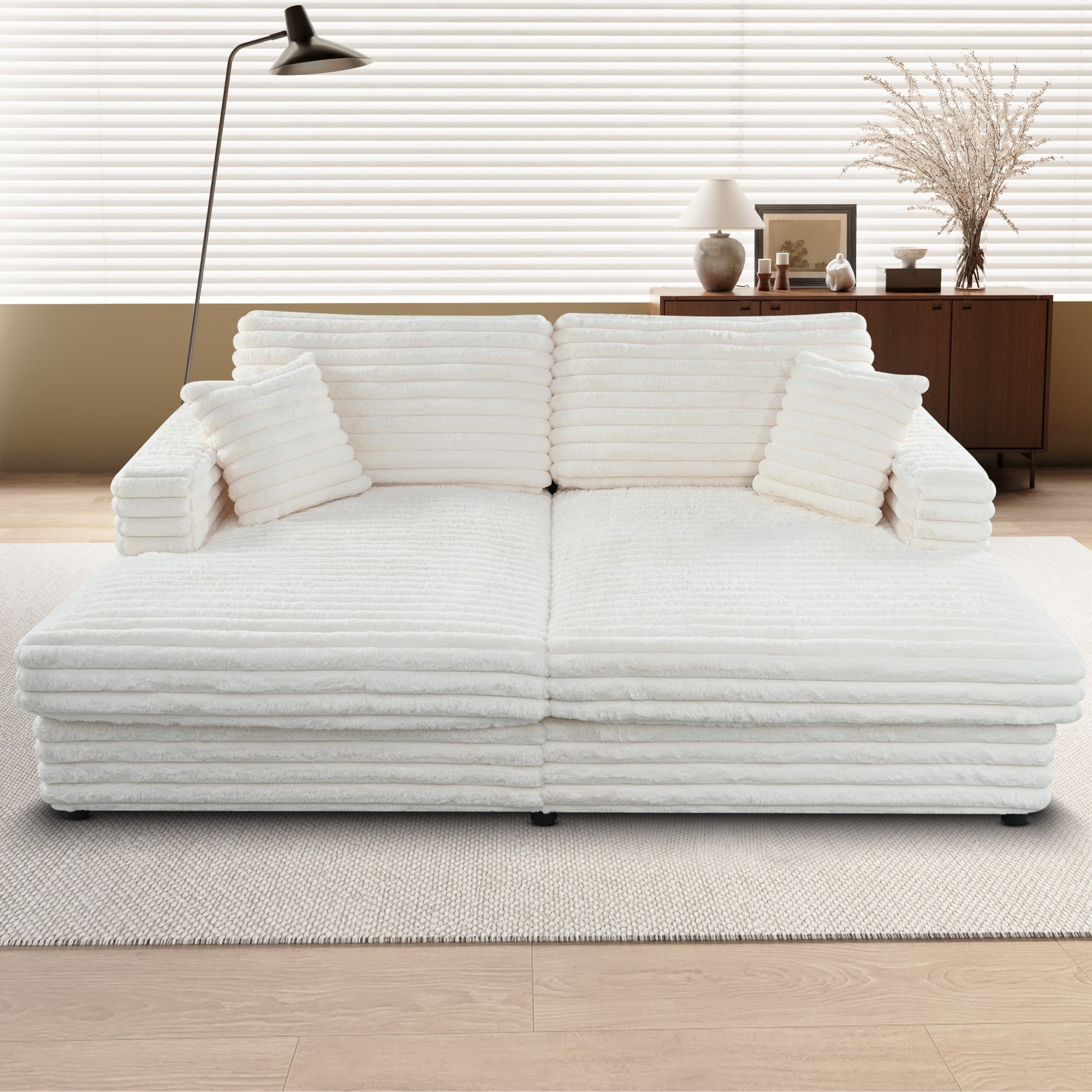 GDFStudio - Alexander 86.22 inches Wide Deep Seat Oversized Cloud