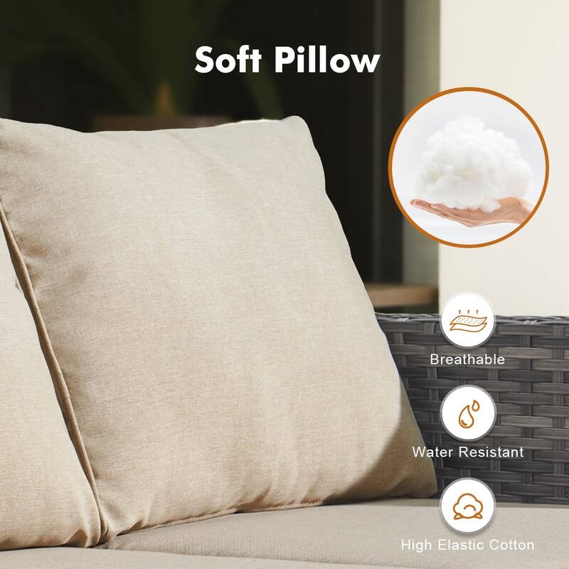 OVIOS 6-Piece Outdoor Wicker Lounge Set