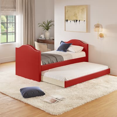 Boyd Sleep Messina Faux Leather Upholstered Day Bed with Trundle