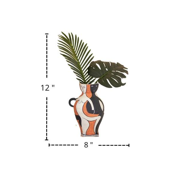 Ceramic Rust and Black Vase With One Handle 12inch Tall Bed Bath