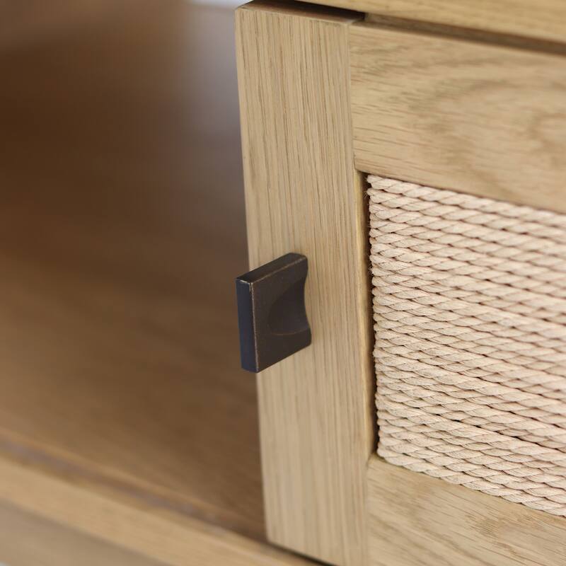 Studio London Lucas Storage Oak Wood Coffee Table for Living Room