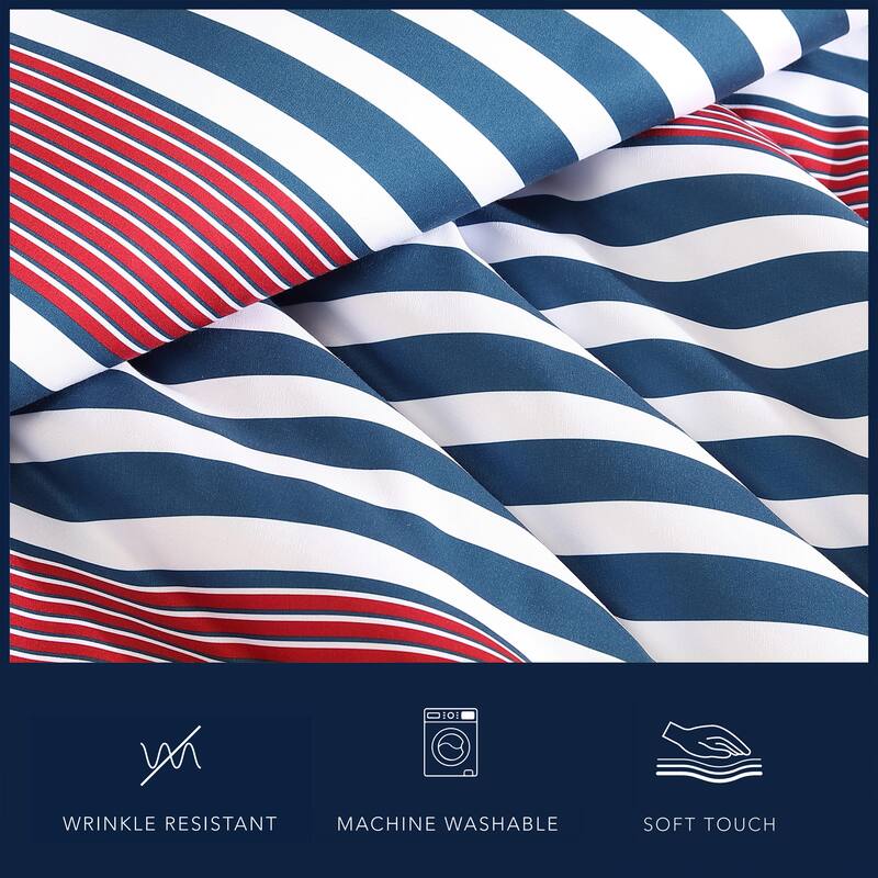 Nautica Kennedy Stripe Navy Reversible Comforter Set