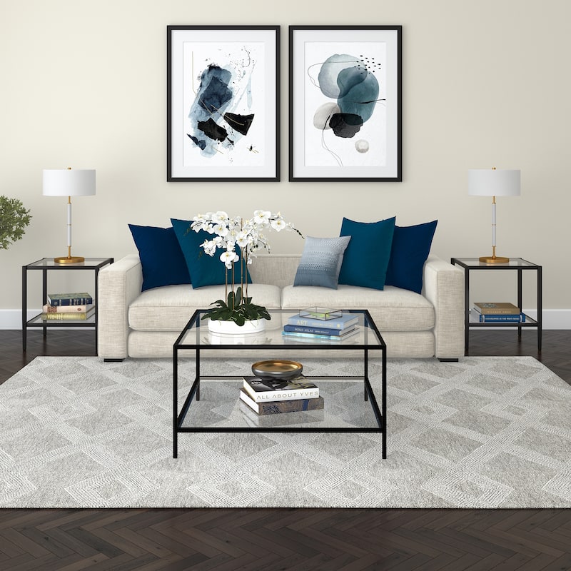 Sivil 32" Square Coffee Table with Shelf