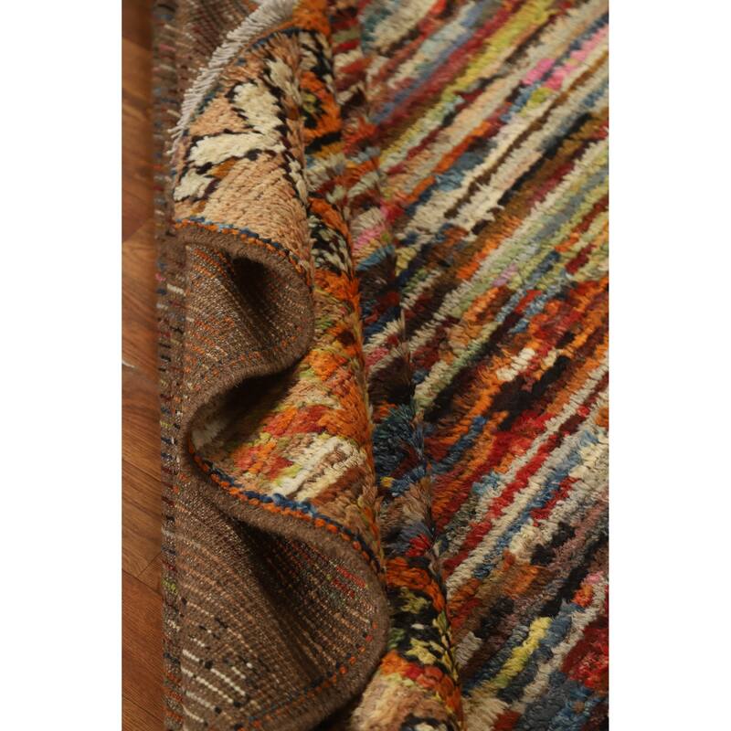 Multicolor Abstract Moroccan Oriental Area Rug Handmade Wool Carpet - 5'9" x 7'9"