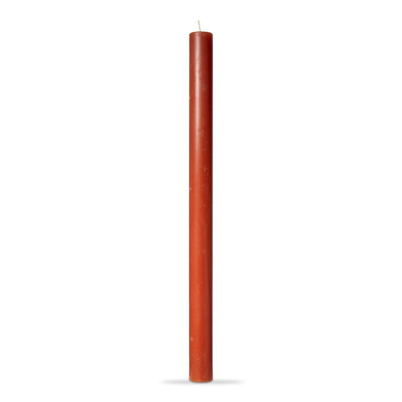 Color Studio 12" Straight Taper Unscented Smokeless Paraffin Wax Candle Burnt Siena, Burn Time 12 hrs. Set 12