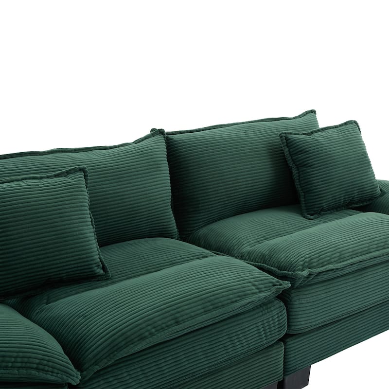65.5" Upholstered 3-Seater Sofa Couch with Two Pillows and Sturdy Construction