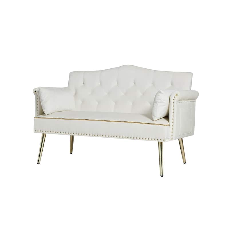 54.13" Velvet Loveseat Sofa with Wood Frame