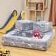 preview thumbnail 3 of 30, Grondin Kids Modular Loveseat with Ottoman, Convertible Sofa Bed with Sherpa Upholstered and Density Sponge Padding