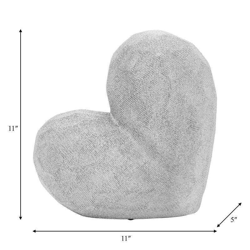 Modern Geometric Heart Sculpture - Ceramic Decorative Object