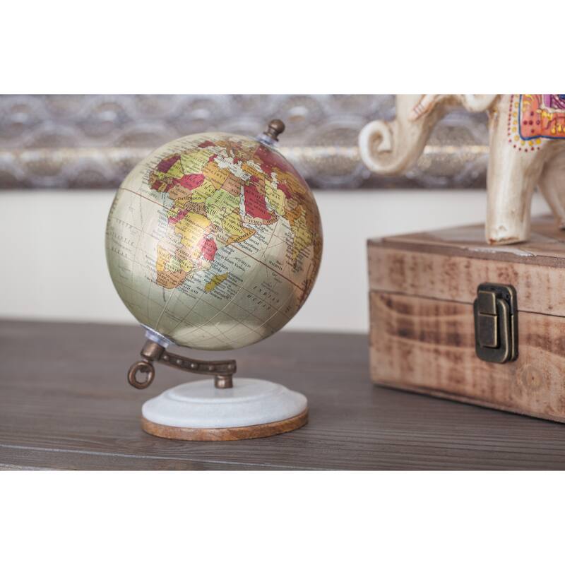 Multi Colored or Black Plastic Globe with Marble Base