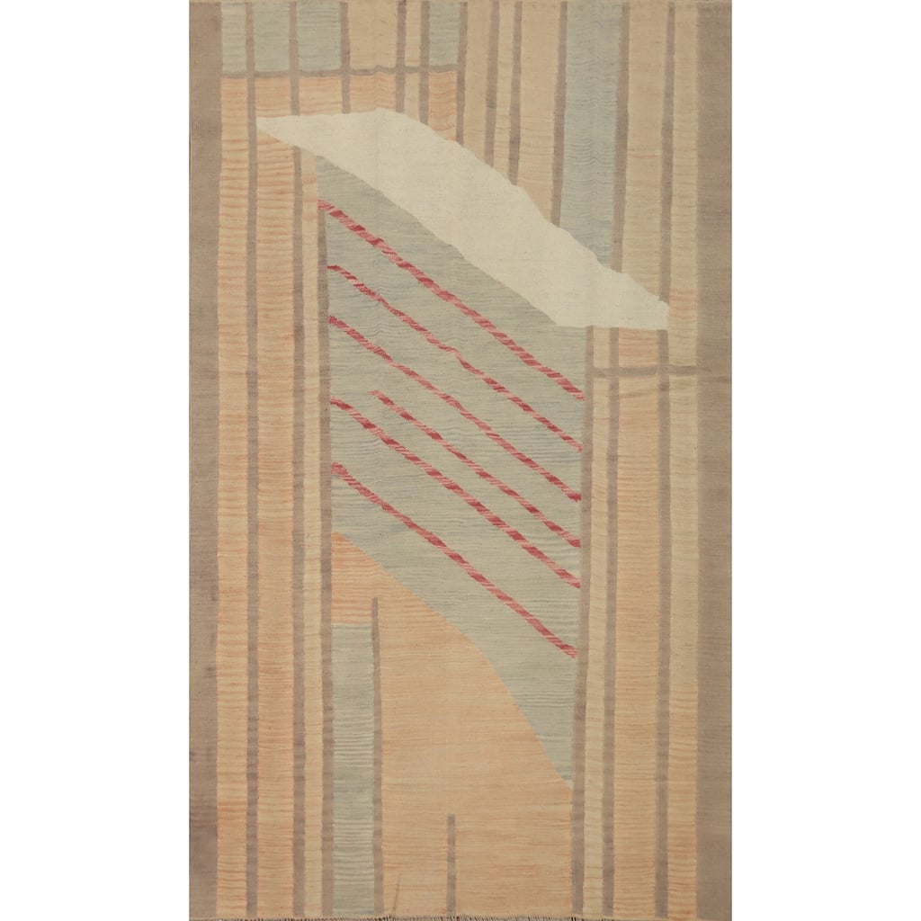 Hand Woven Oriental 100% Wool Carpet Southwestern Tribal Multi-Colored Kilim Area Rug - 8' 0'' X 4' 11''