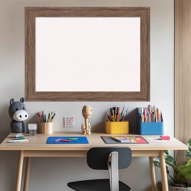 Pia Medium Brown Framed Cork Board - Bulletin Board, Organization Board, Pin Board
