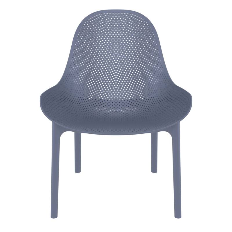 32.75" Dark Gray Solid Patio Lounge Chair