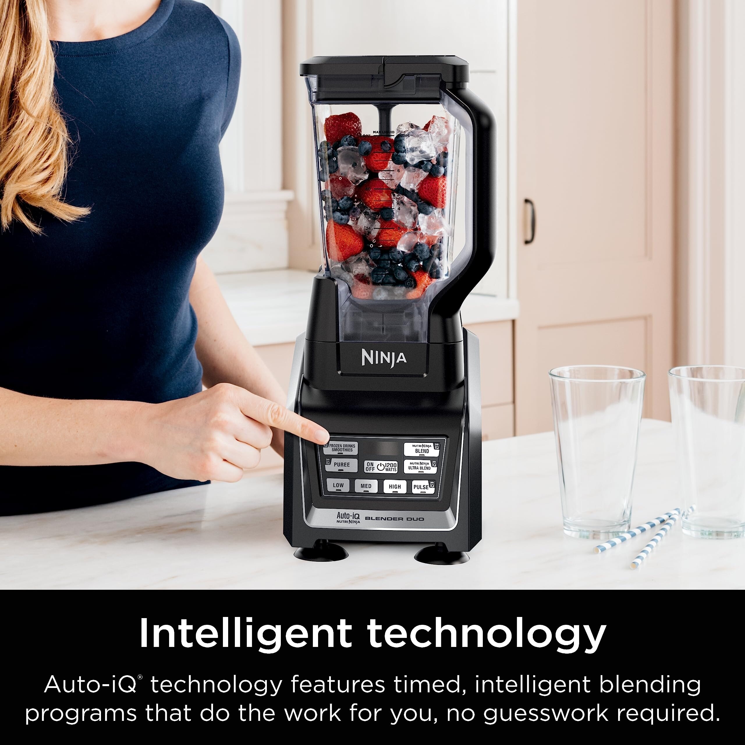 BL642 Nutri Ninja Personal & Countertop Blender with 1200W Auto-iQ