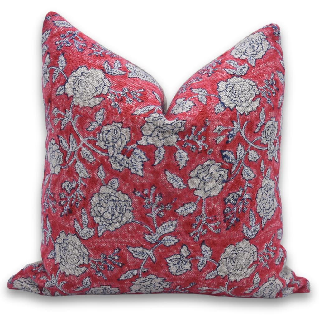 Fabdivine Accent Floral Cushioncase for Rustic Living Room Couch or Bed Pink Fall Throw Decoration Pillow Cover, Rameshwaram