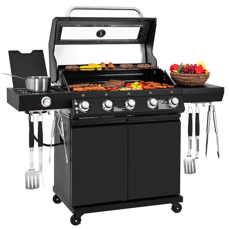 Royal Gourmet GEA5001H 5-Burner Gas Grill, With Infrared Side Burner