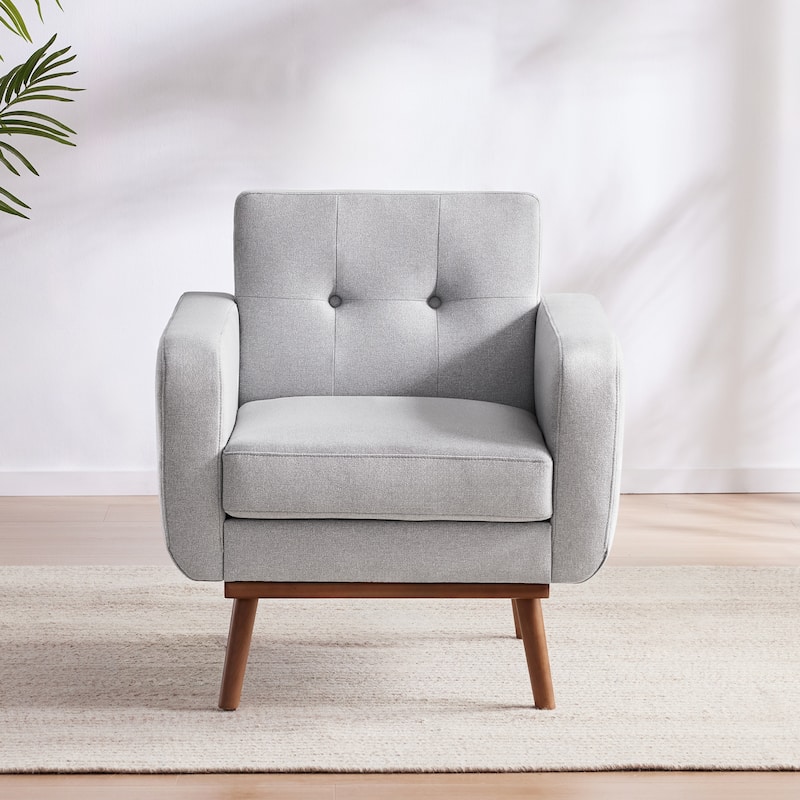 Tufted-Fabric-Upholstered-Accent Chair