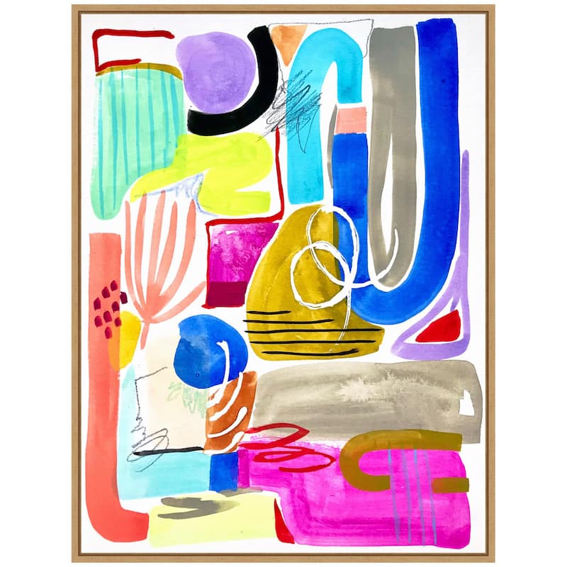 Kate and Laurel Sylvie Abstract 11 Framed Canvas by Emma Daisy