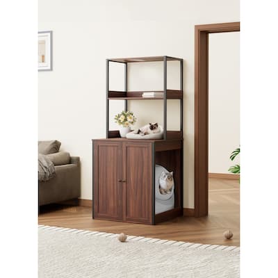Cat Litter Box Enclosure Furniture for Self-Cleaning Cat Litter Box