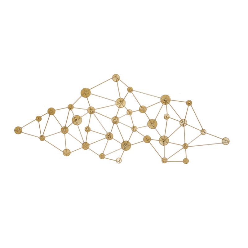 Gold Iron Contemporary Wall Decor 28 x 68 x 3 - 68 x 3 x 28