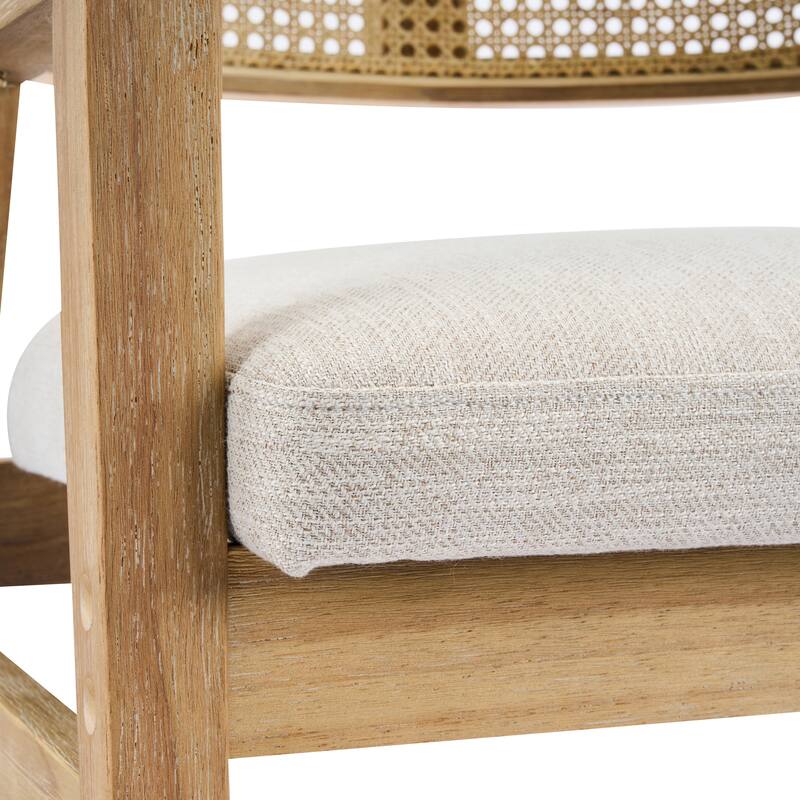 Christopher Knight Home - Mid-Century Extendable Dining Table Set with Upholstered Cane Back Dining Chairs