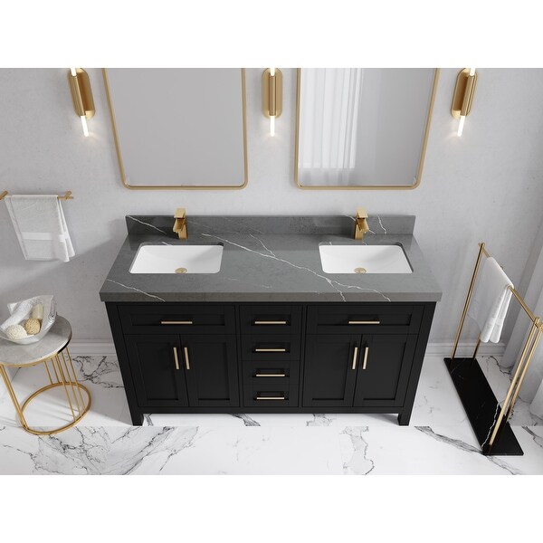 Willow Collections 60 in. W x 22 in. D Cambridge Double Sink