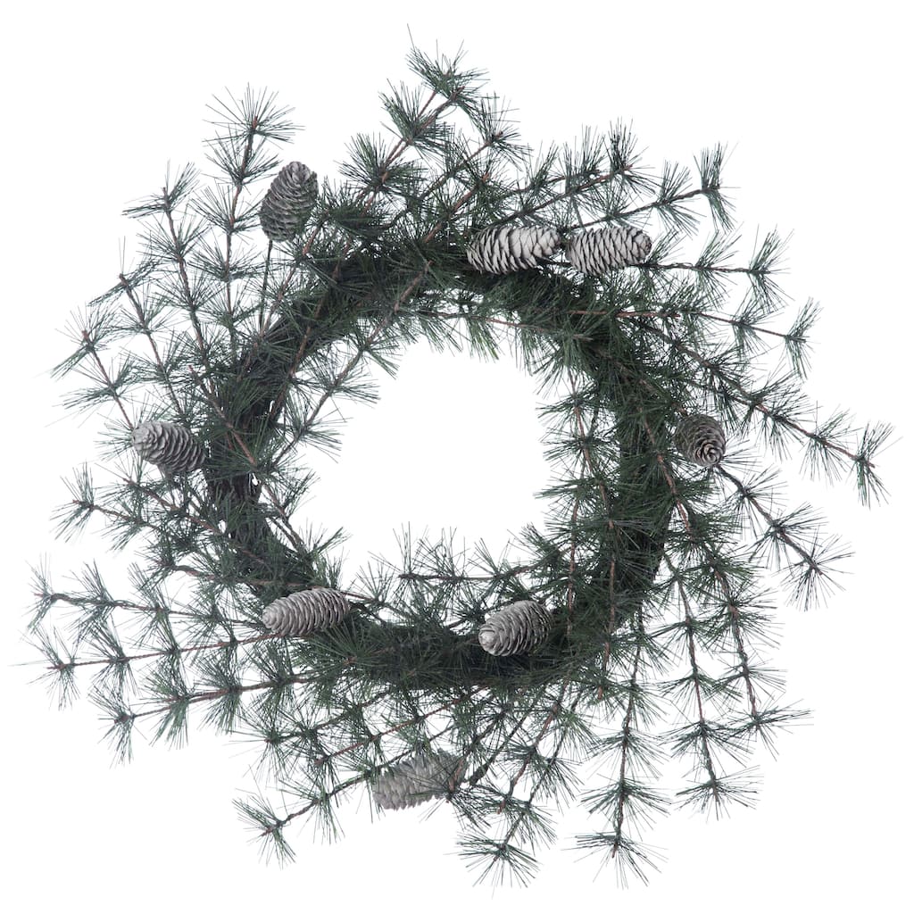 Transpac Artificial 24 in. Green Christmas Spiral Wreath