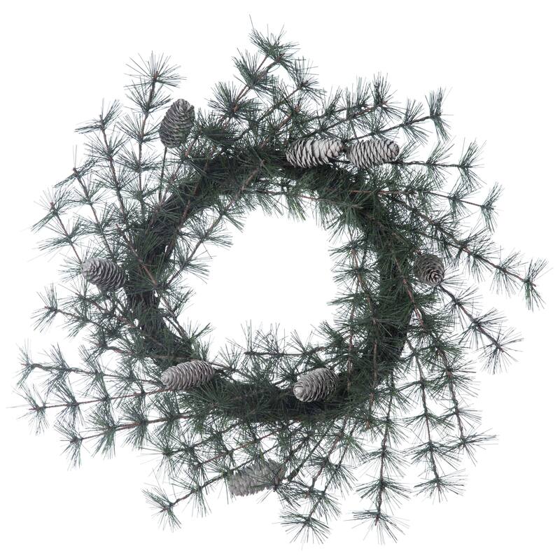 Transpac Artificial 24 in. Green Christmas Spiral Wreath