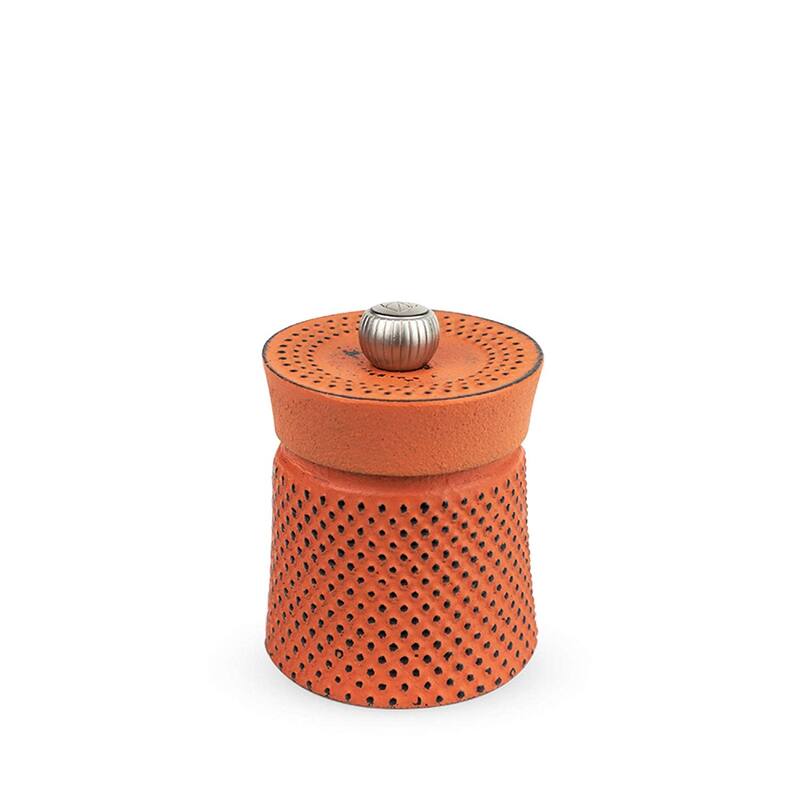 Peugeot Bali FONTE Manual Pepper Mill, 8cm/3", Cast Iron, Orange