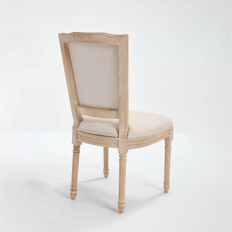 Set of 2 French Country Dining Chairs, Upholstered with T-Shaped Back