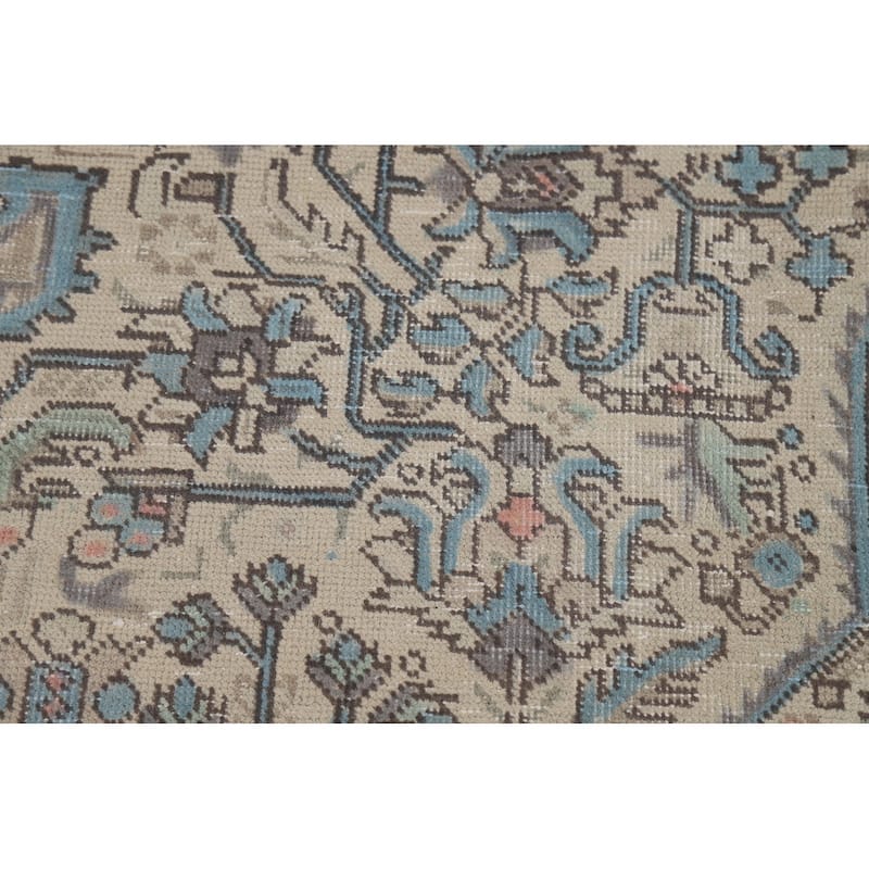Geometric Tabriz Persian Vintage Area Rug Handmade Wool Carpet - 6'6"x 9'10"