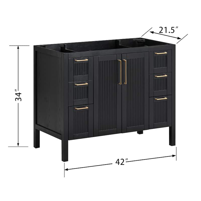 Luka Bathroom Vanity Only in Black Oak