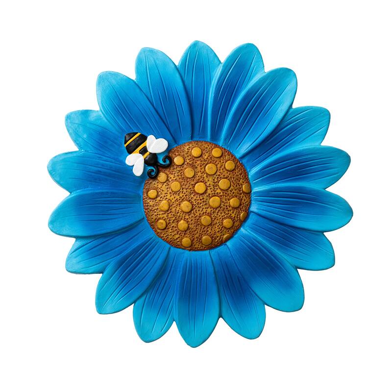 Glitzhome 6-Piece Butterfly and Bee on Daisy Cement Stepping Stones Pathway Decor - 10 in