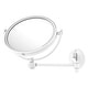 preview thumbnail 7 of 26, Allied Brass 8 Inch Wall Mounted Extending Make-Up Mirror 5X Magnification with Grooved Accent Matte White