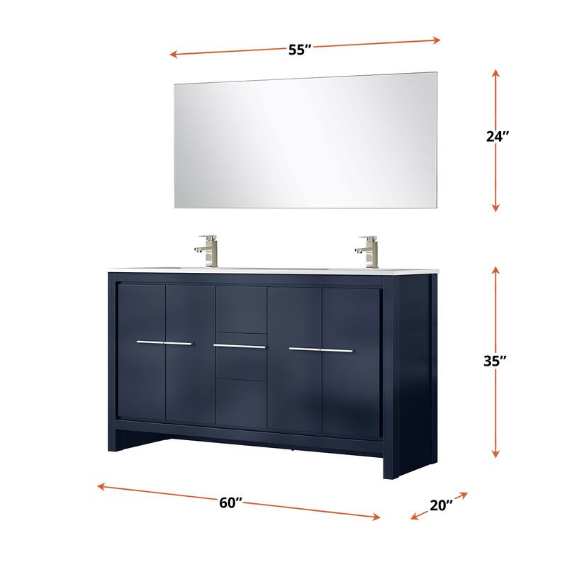 Lafarre Bath Vanity Quartz Top, Sink, Mirror & Brushed Nickel Faucet