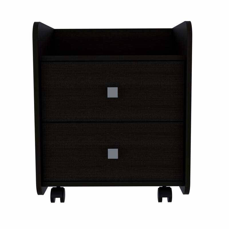HomeRoots 22" Two Drawer Faux Wood Nightstand