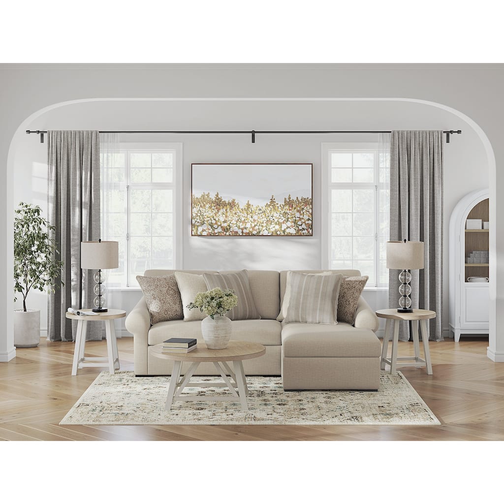 Signature Design by Ashley LadyMae Beige 2-Piece Sectional with Chaise - 102" W x 69" D x 40" H