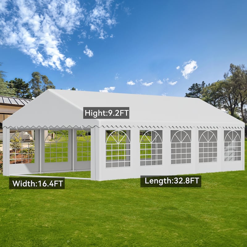 Outdoor White Party Tent Canopy with PVC Windows
