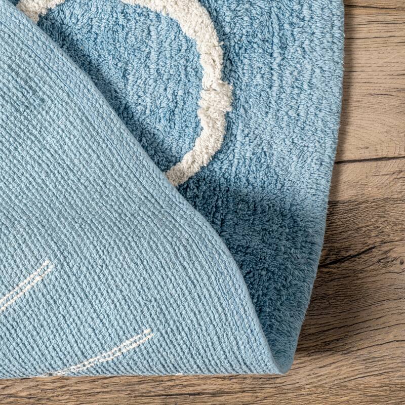 Nuloom Alphabet SpinClean Washable Round Rug