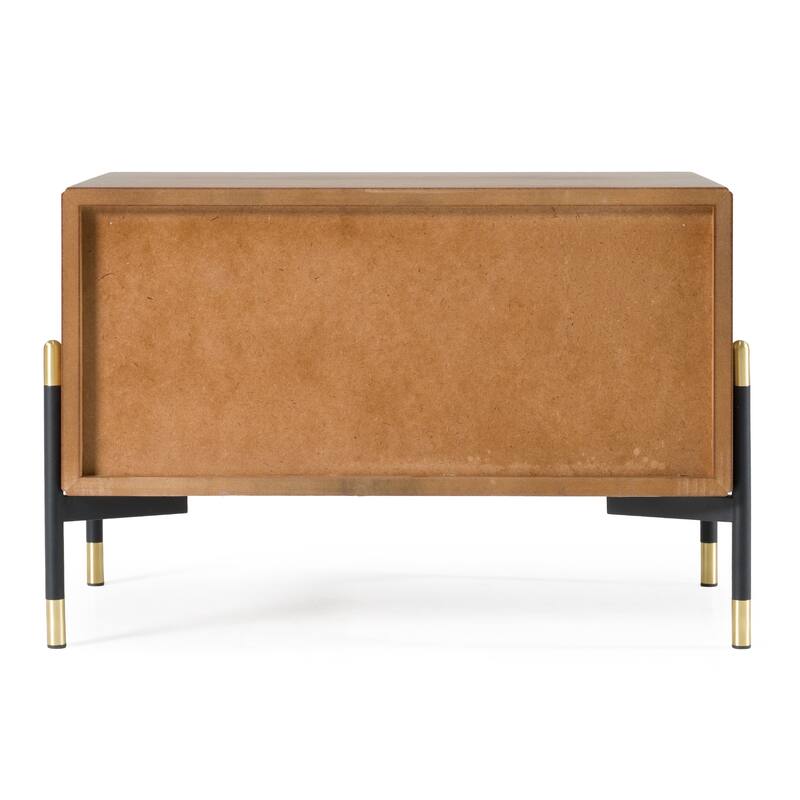 Nova Domus Metcalf Mid-Century Walnut & Grey Nightstand