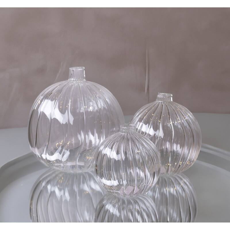 Swirl Glass Tabletop Vase - 5.5" - Clear