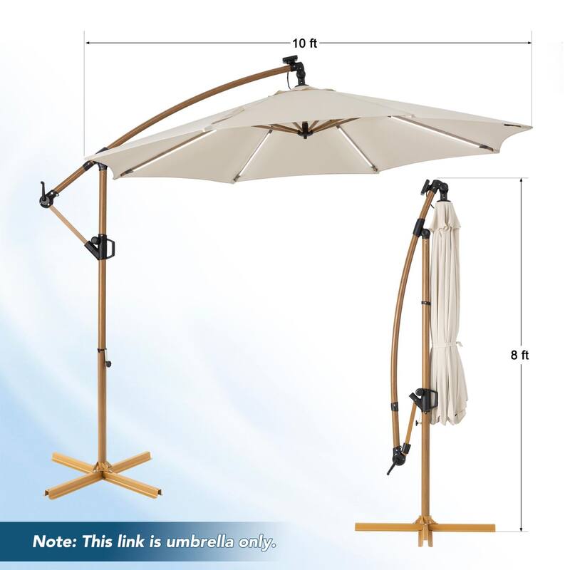 COSIEST 10FT Solar LED Patio Umbrella,360° Rotating, UV Block & Waterproof
