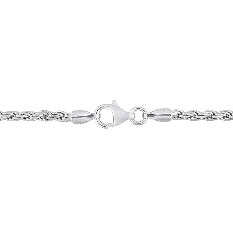 Miadora 18 Inch Rope Chain Necklace in Sterling Silver