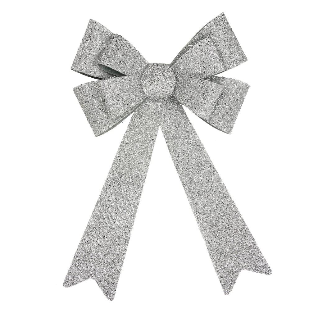 24" LED Lighted Tinsel Bow Christmas Decoration