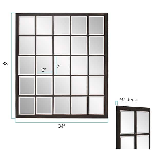 dimension image slide 0 of 3, Allan Andrews Metal Framed Beveled Superior Wall Mirror