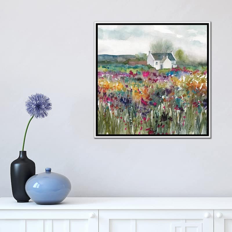 iCanvas "Wildflower Cottage" by Carol Robinson Framed Canvas Print